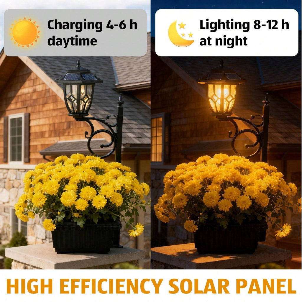 Outdoor Solar Lamp Post Light With Planter