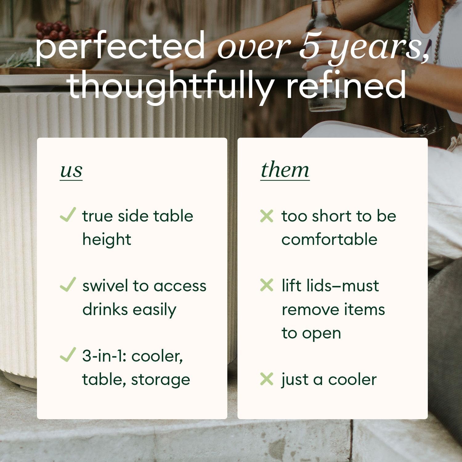 Outdoor Cooler Side Table