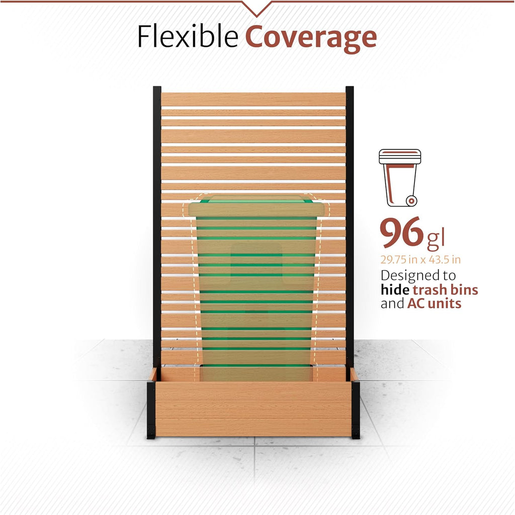 Privacy Screen with Planter Box 6ft H x 3.8ft W x 1ft L
