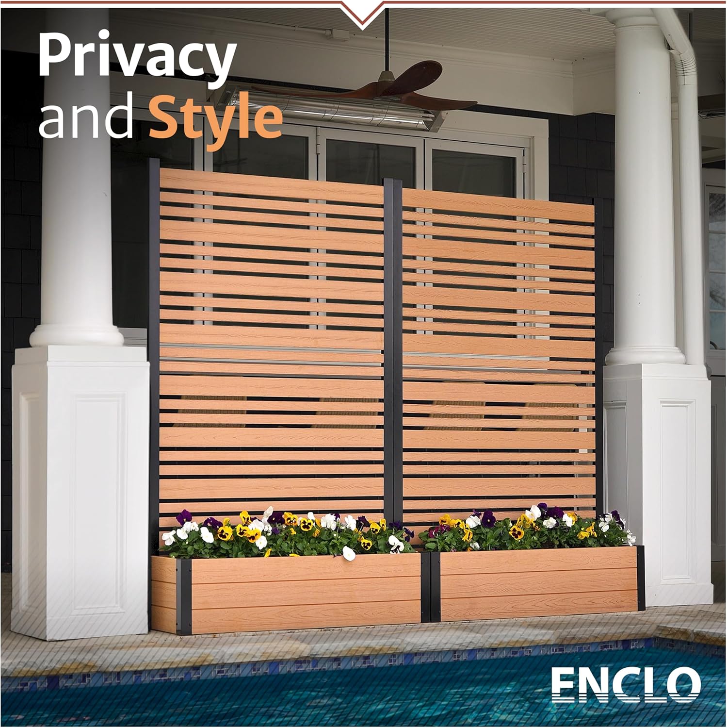 Privacy Screen with Planter Box 6ft H x 3.8ft W x 1ft L