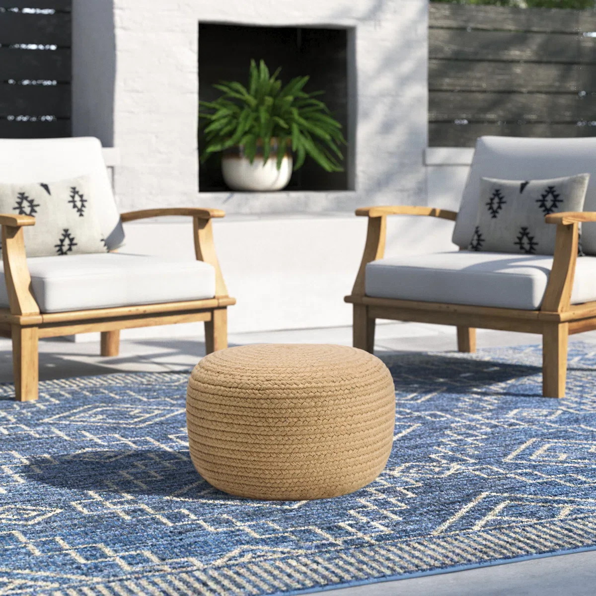 Wicker Outdoor Ottoman