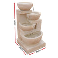 NNEDSZ 4 Tier Solar Powered Water Fountain with Light - Sand Beige