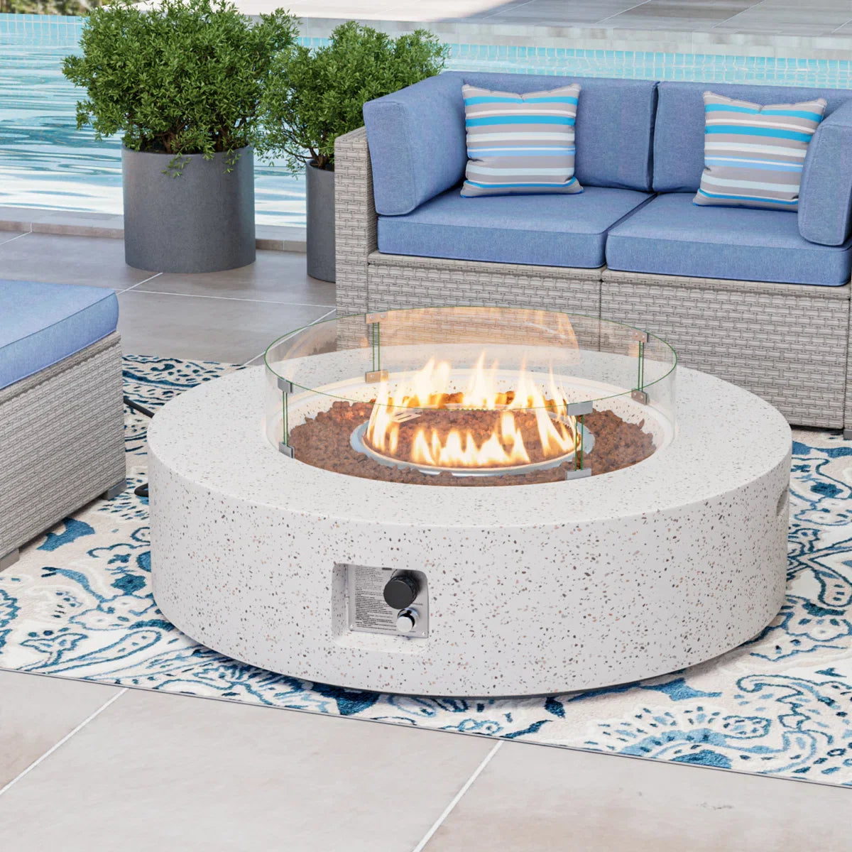 Concrete Propane Fire Pit Table