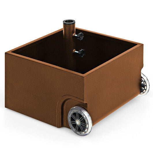 150 Pounds Patio Umbrella Base Stand Wheels Planter Outdoor-Black