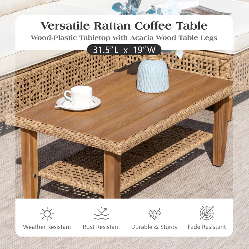 Outdoor Wicker Patio Conversation Furniture Set